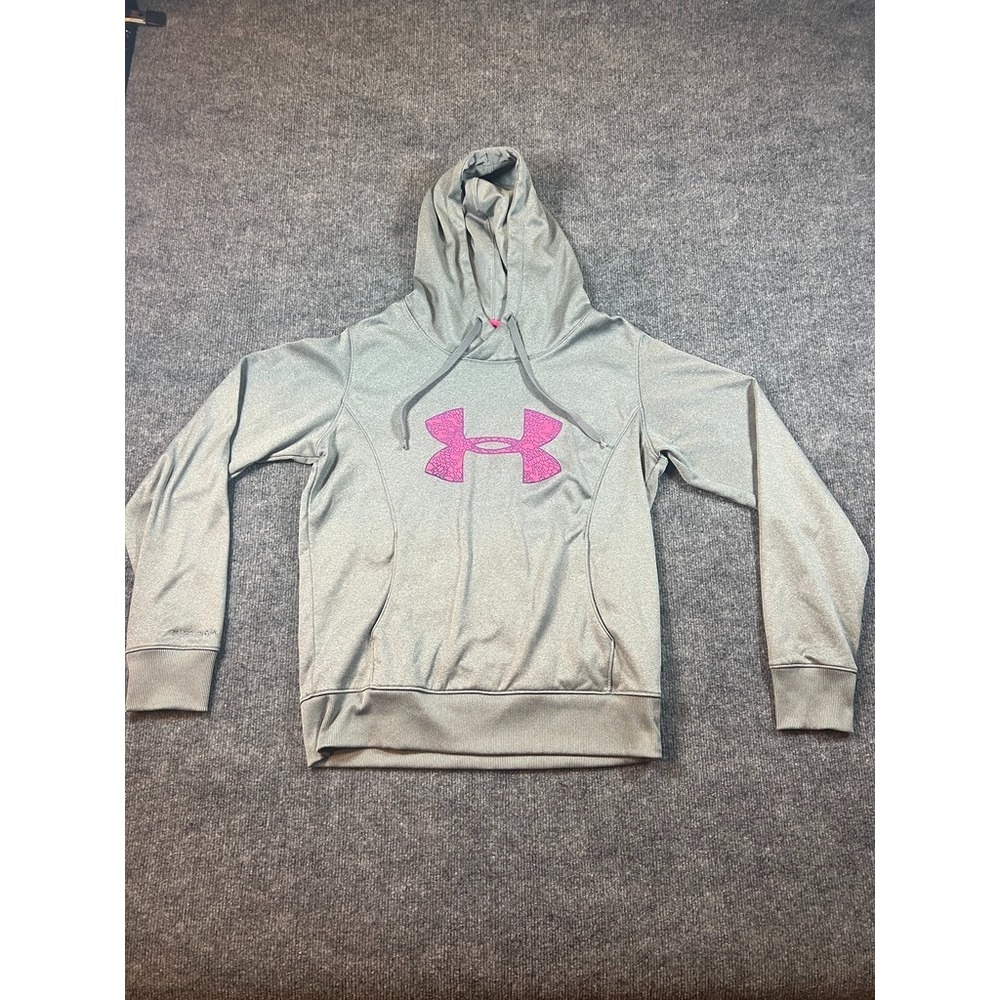 Under Armour Women's Rival Fleece Big Logo Fill Hoodie Size M Gray